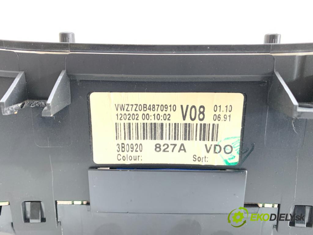 VW PASSAT B5 FL Kombi 2002 96 kW 1.9 TDI 4motion 1896 prístrojovka 3B0920827A (Přístrojová deska)