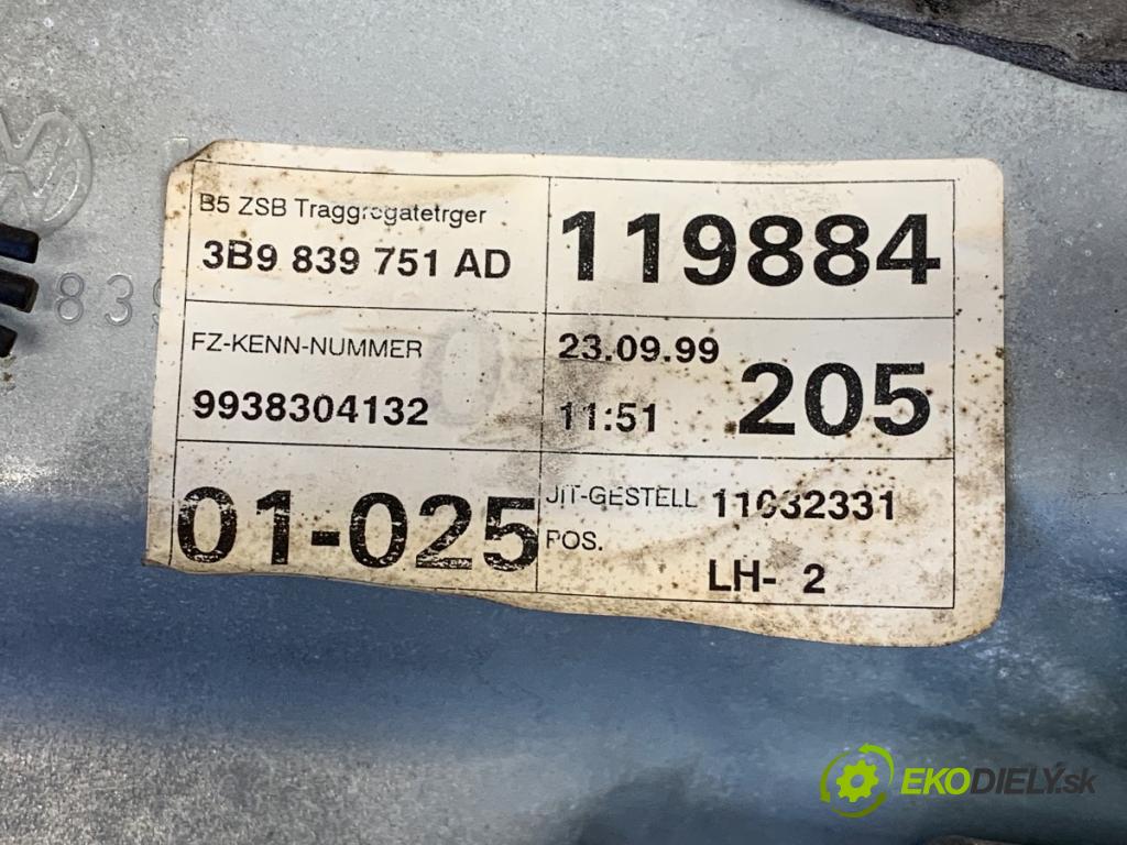 VW PASSAT B5 Kombi 1999 132 kW 2.8 V6 2771 mechanismus okna levý zadní část