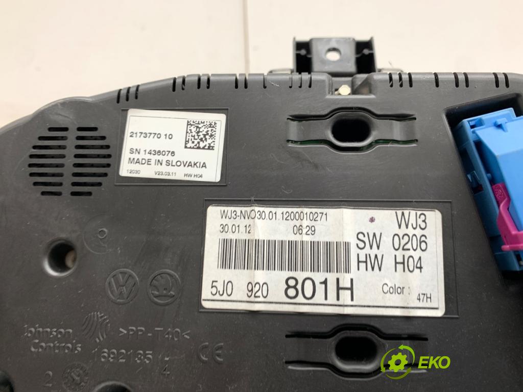 SKODA FABIA II liftback 2012 63 kW 1.4 1390 prístrojovka 5J0920801H (Přístrojová deska)