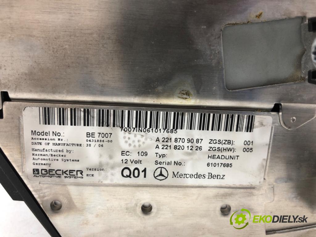 MERCEDES-BENZ W221 sedan 2006 173 kW S 320 CDI (221.022, 221.122) 2987 RADIO A2218709087 (Audio zařízení)