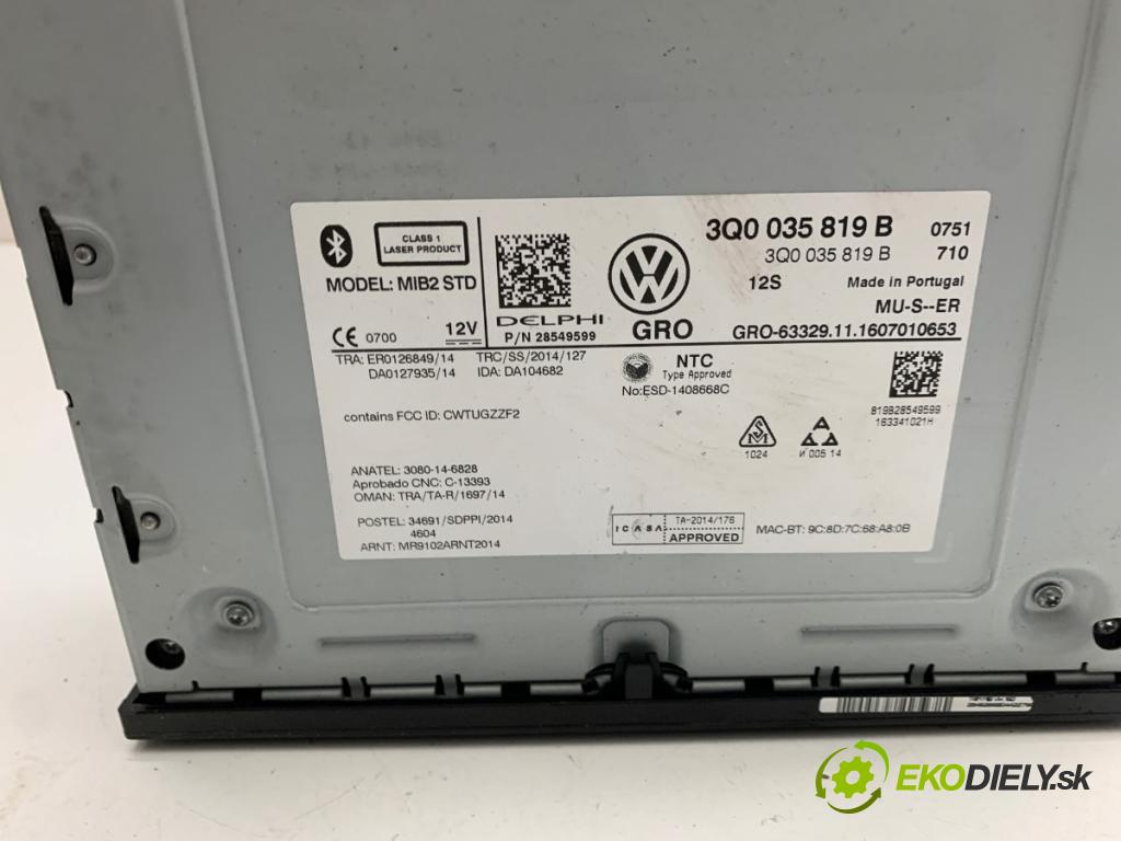 VW TIGUAN SUV 2016 110 kW 1.4 TSI 1395 Menič CD 3Q0035819B (CD menič)