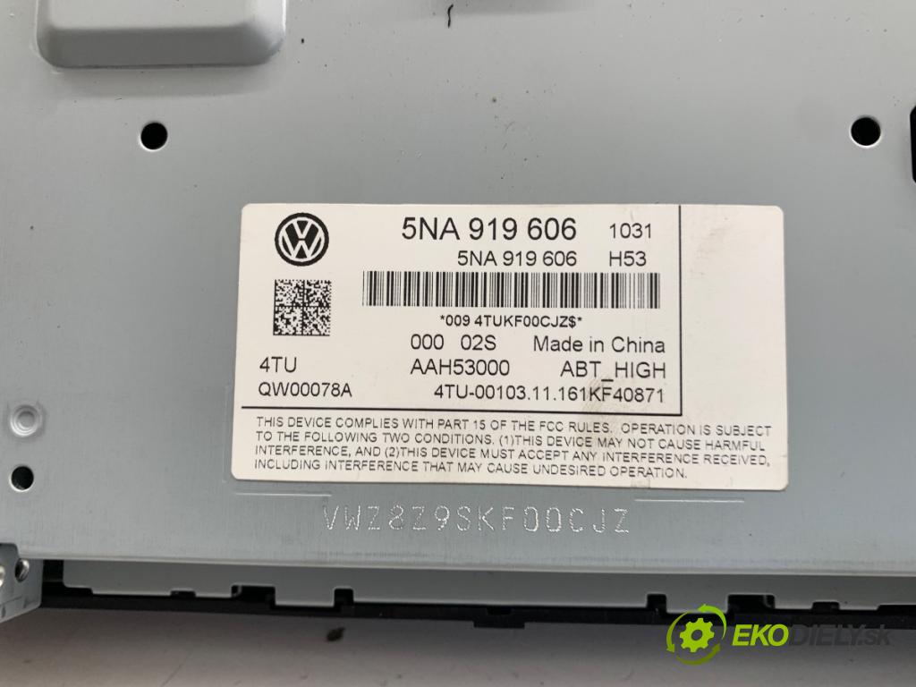 VW TIGUAN SUV 2016 110 kW 1.4 TSI 1395 RADIO 5NA919606 (Audio zařízení)