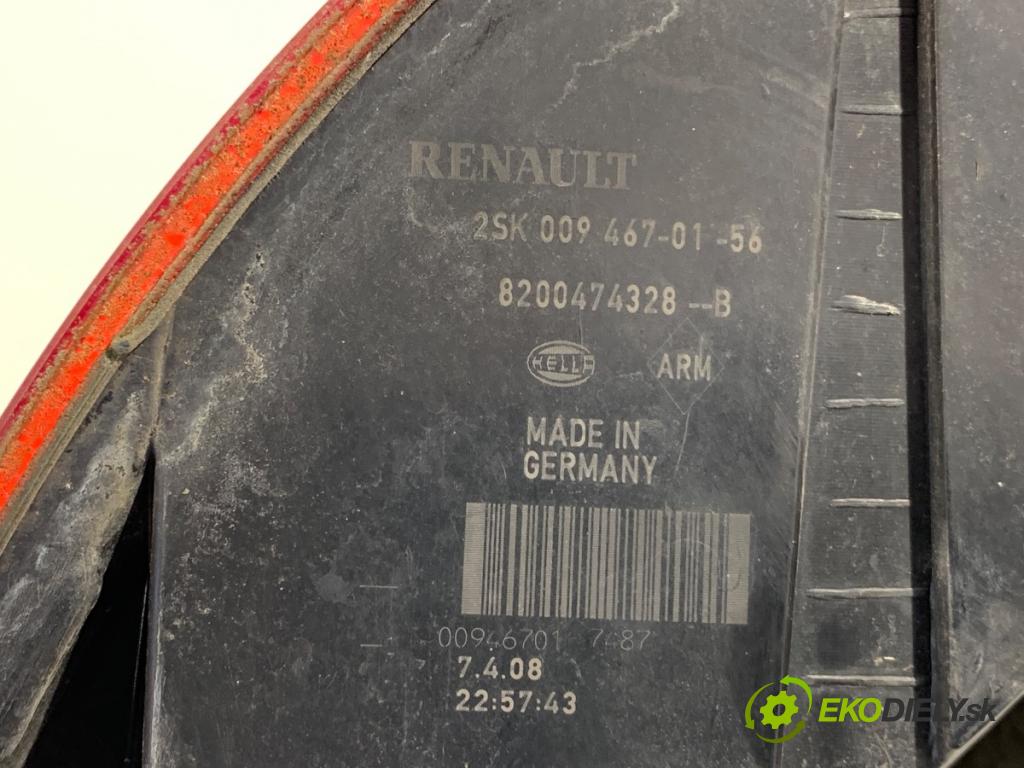 RENAULT SCÉNIC II nadwozie wielkoprzestrzenne (MPV) 2008 78 kW 1.5 dCi (JM1E, JM16) 1461 světlo levý zadní část 8200474328