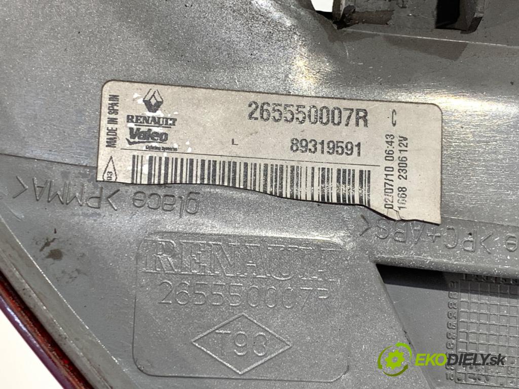 RENAULT MEGANE III liftback 2010 63 kW 1.5 dCi 1461 Svetlo ľavy zad 265550007R