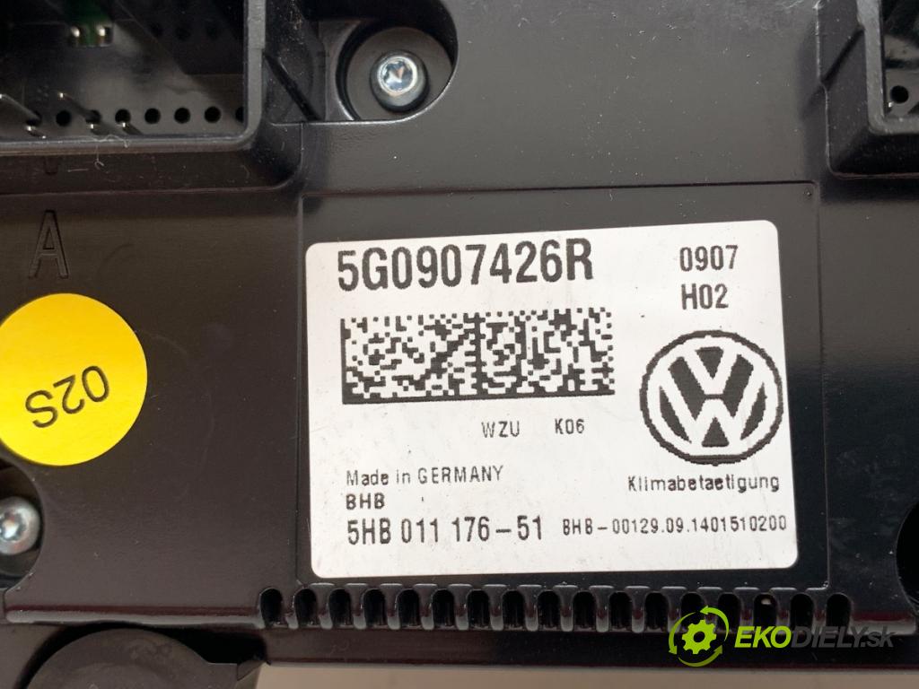 VW GOLF VII Kombi 2014 81 kW 1.6 TDI 1598 Panel ovládaní topení 5G0907426R (Páčky pod volantem)