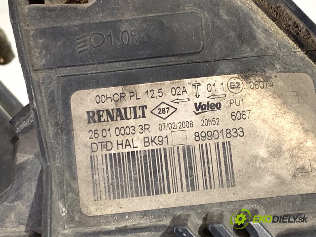 RENAULT LAGUNA III liftback 2008 96 kW 2.0 dCi (BT07, BT0J, BT14, BT1A, BT1S) 1995 Svetlomet pravy predný 260100033R
