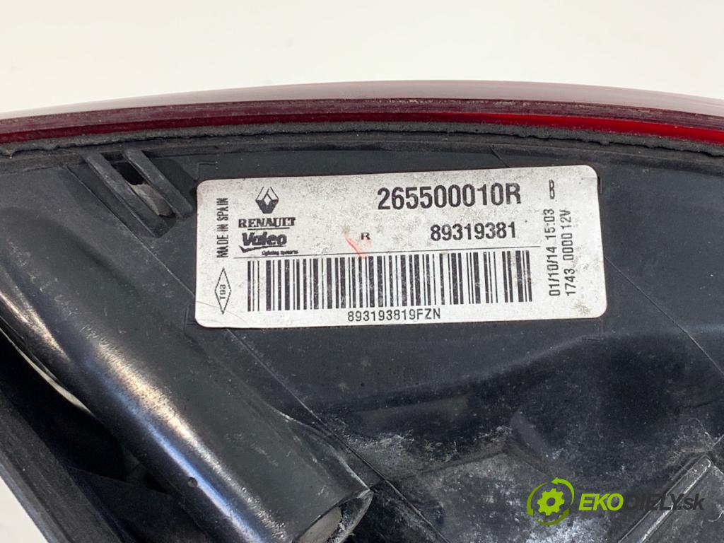RENAULT MEGANE III Kombi 2014 81 kW 1.5 dCi (KZ09, KZ0D, KZ1G, KZ29, KZ14, KZ1W, KZ10, KZ1F,... 1461 světlo pravý zadní část 265500010R