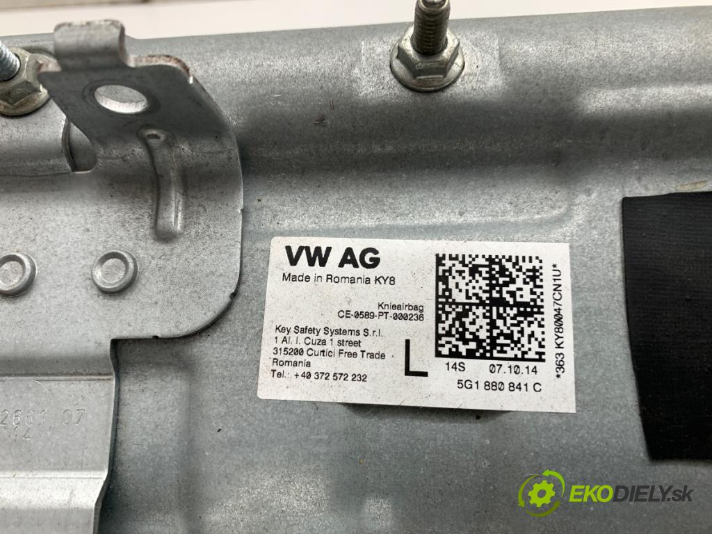 VW GOLF VII Kombi 2014 81 kW 1.6 TDI 1598 AirBag koleno: 5G1880841C