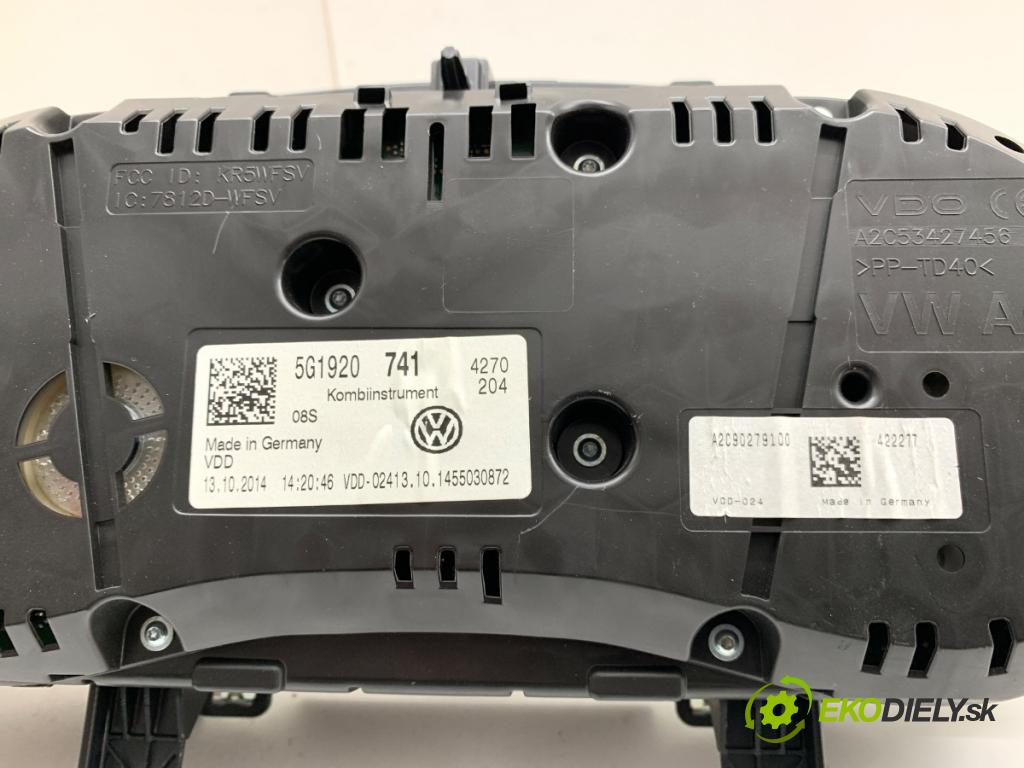 VW GOLF VII Kombi 2014 81 kW 1.6 TDI 1598 prístrojovka 5G1920741 (Přístrojová deska)