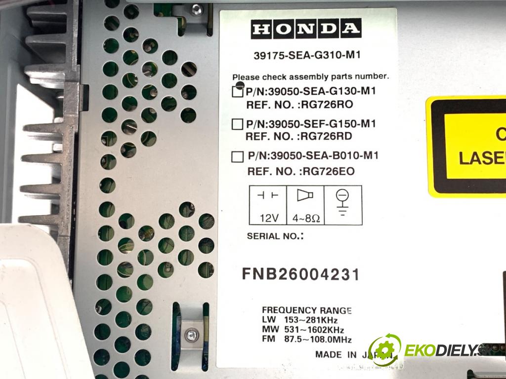 HONDA ACCORD VII sedan 2006 114 kW 2.0 (CL7) 1998 RADIO 39175-SEA-G310-M1 (Audio zariadenie)