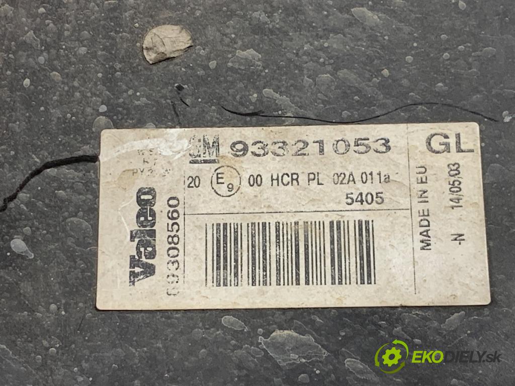 OPEL MERIVA A nadwozie wielkoprzestrzenne (MPV) 2003 64 kW 1.6 (E75) 1598 světlomet pravý přední část 93321053