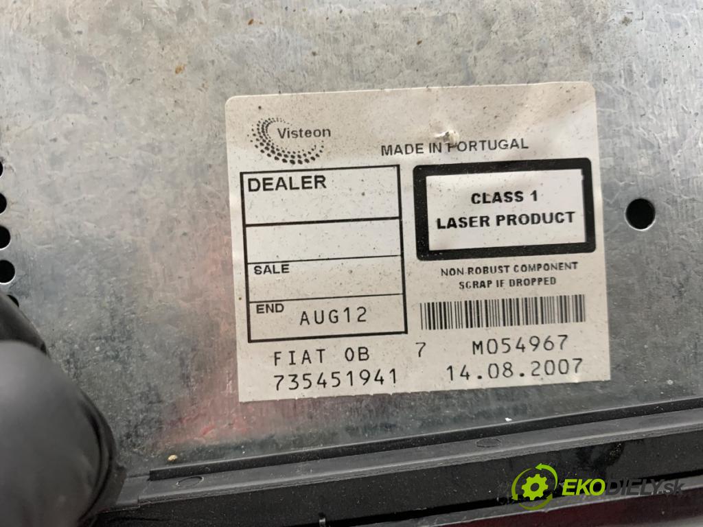 FIAT BRAVO II liftback 2007 88 kW 1.9 D Multijet (198AXB1A) 1910 RADIO 735451941 (Audio zariadenie)