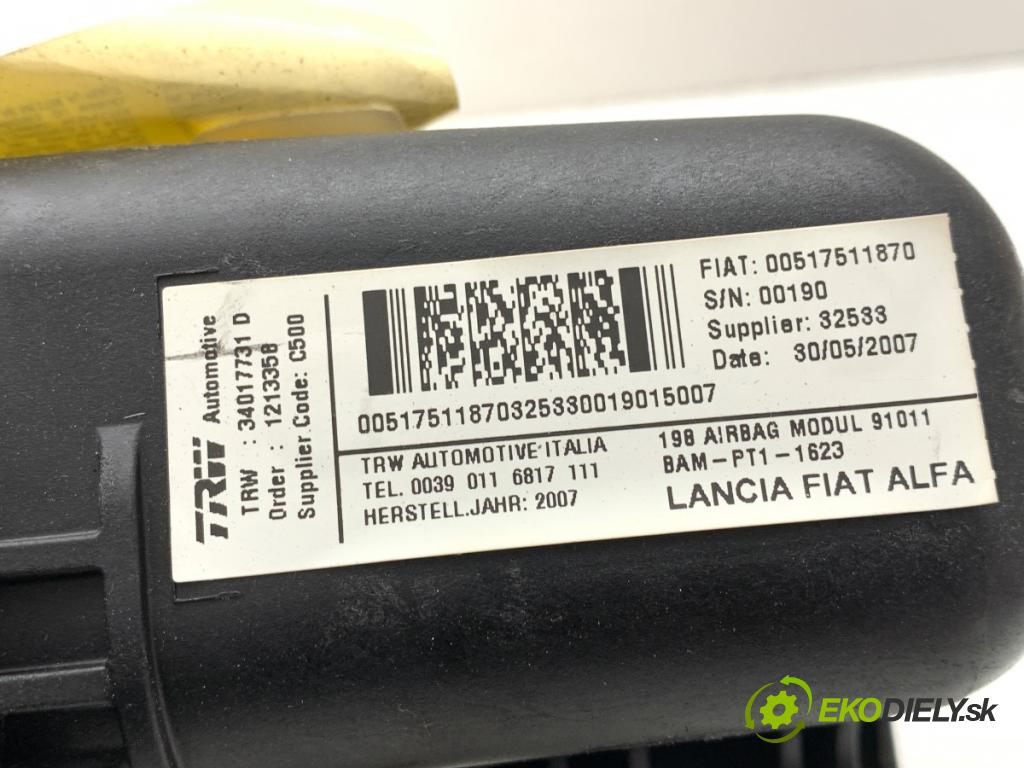 FIAT BRAVO II liftback 2007 66 kW 1.4 (198AXA1B) 1368 AirBag spolujazdca 00517511870 (Airbag)