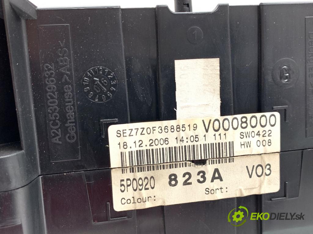 SEAT ALTEA XL nadwozie wielkoprzestrzenne (MPV) 2007 75 kW 1.6 1595 prístrojovka 5P0920823A (Přístrojová deska)