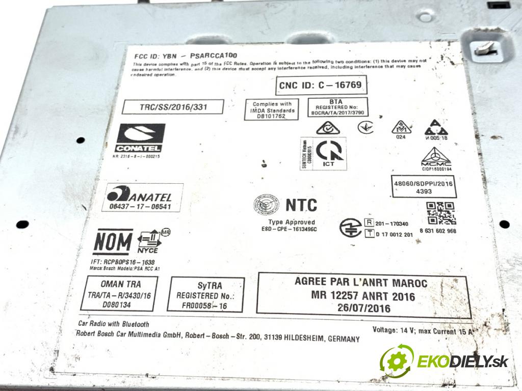 PEUGEOT 3008 SUV 2020 96 kW 1.2 THP/ PureTech 130 1199 RADIO Navigácia 9833499380 (Audio zariadenie)