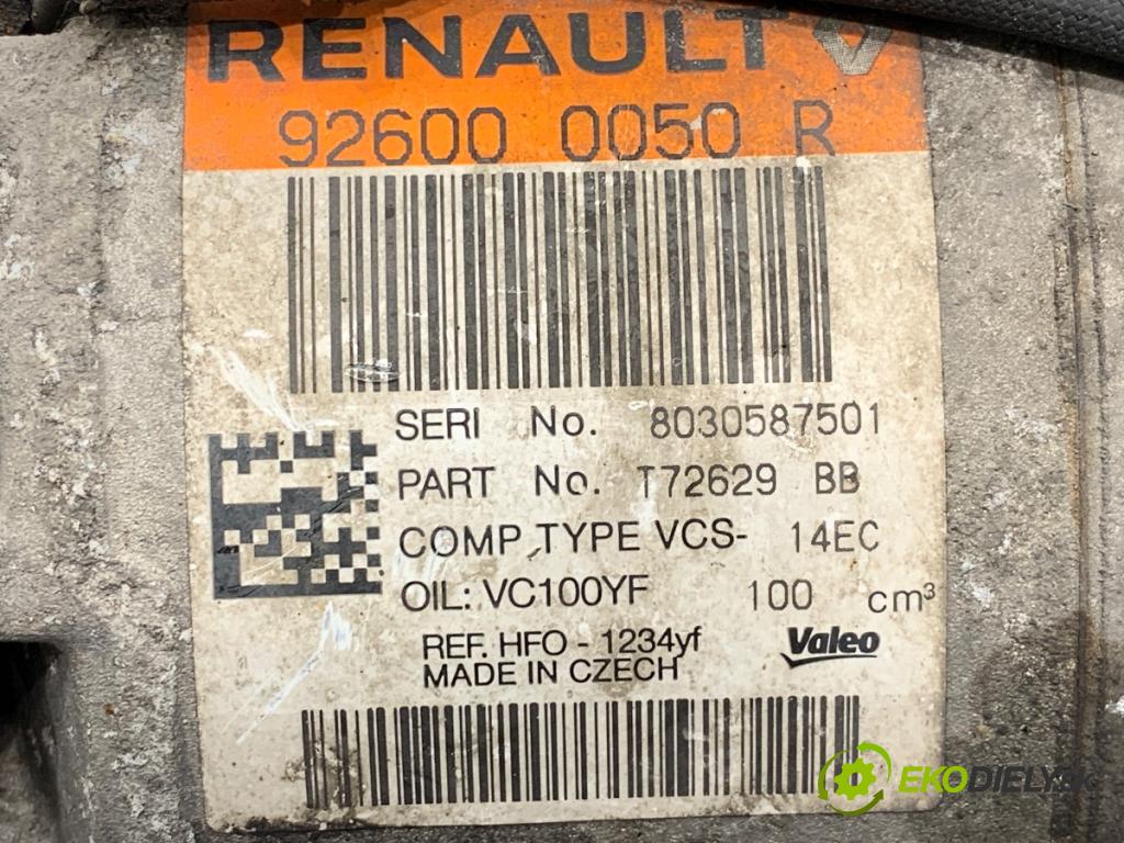 RENAULT CLIO IV liftback 2018 54 kW 1.2 16V 1149 kompresor klimatizace 926000050R (Kompresor klimatizace)