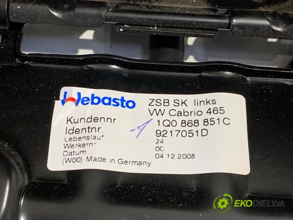 VW EOS kabriolet 2008 103 kW 2.0 TDI 1968 Kryt Clona otvárania strechy 1Q0868851C