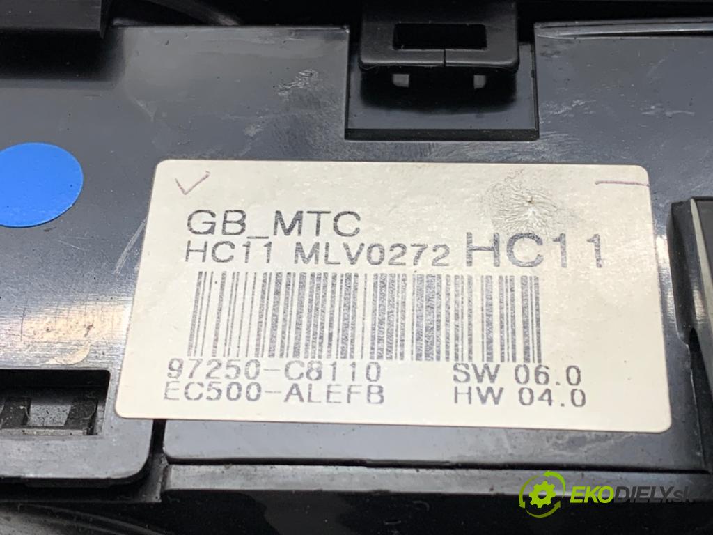 HYUNDAI i20 II liftback 2018 62 kW 1.2 1248 Panel ovládania kúrenia 97250-C80XX (Prepínacie páčky pod volantom)