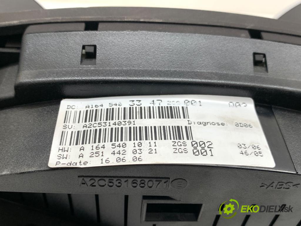 MERCEDES-BENZ X164 SUV 2006 165 kW GL 320 CDI 4-matic (164.822) 2987 prístrojovka 1645403347 (Přístrojová deska)