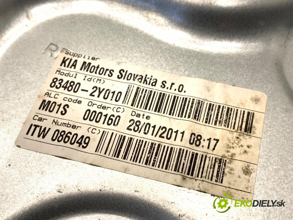 HYUNDAI ix35 SUV 2011 85 kW 1.7 CRDi 1685 mechanismus okna pravý zadní část 83480-2Y010