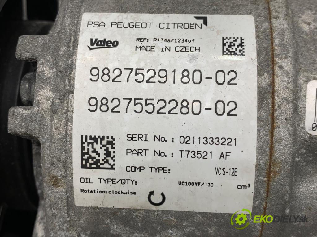 PEUGEOT 3008 SUV 2020 96 kW 1.2 THP/ PureTech 130 1199 kompresor klimatizace 9827529180 (Kompresor klimatizace)
