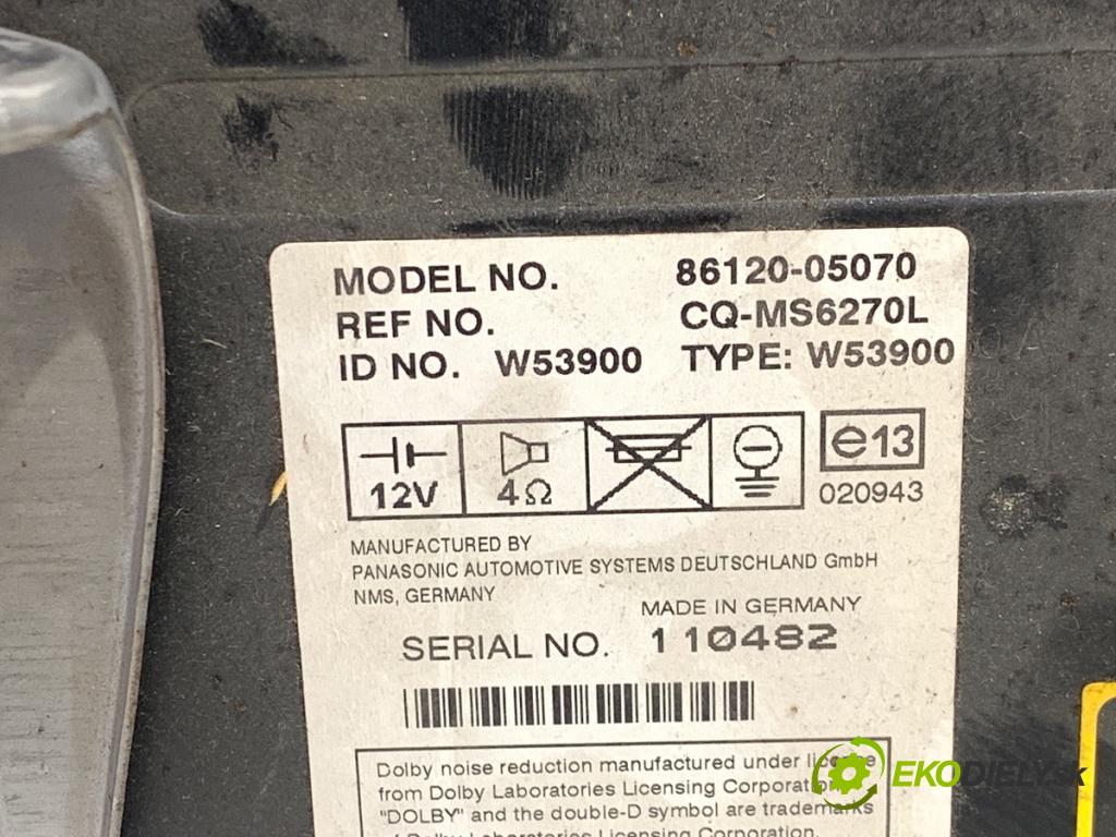 TOYOTA AVENSIS T25 liftback 2003 85 kW 2.0 D-4D (CDT250_) 1995 RADIO 86120-05070 (Audio zariadenie)