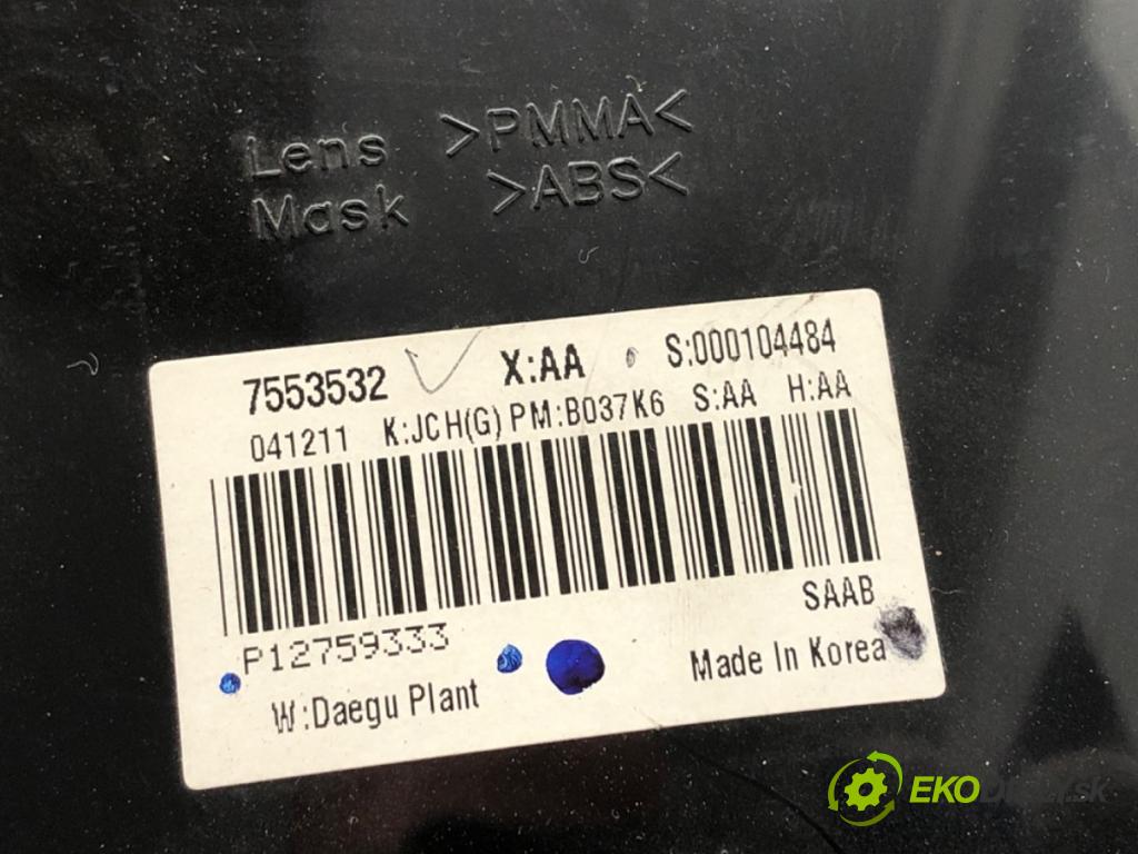 SAAB 9-3 sedan 2006 88 kW 1.9 TiD 1910 Prístrojovka 7553532 (Prístrojová doska)