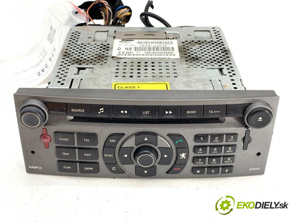 PEUGEOT 407 SW Kombi 2006 80 kW 1.6 HDi 110 1560 RADIO Navigácia 96601832YW (Audio zariadenie)