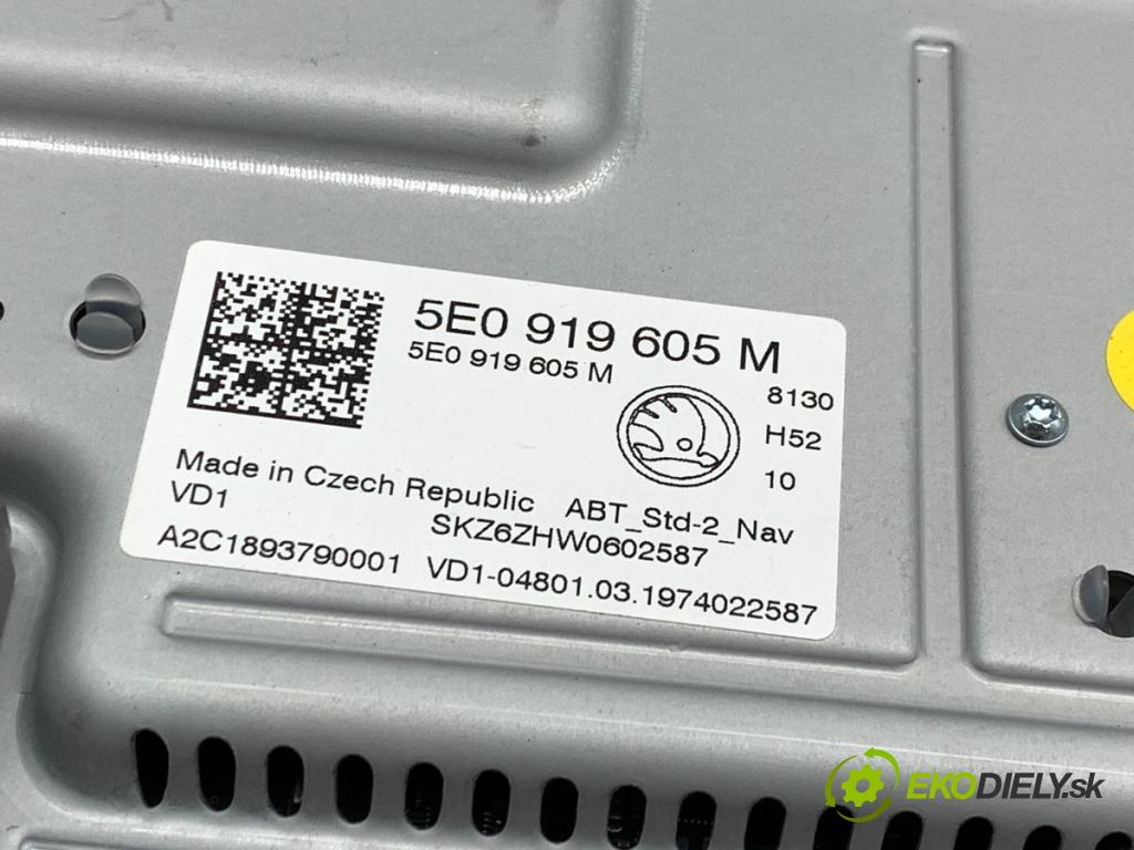 SKODA OCTAVIA III Kombi 2019 110 kW 2.0 TDI 1968 RADIO Displej 5E0919605M
