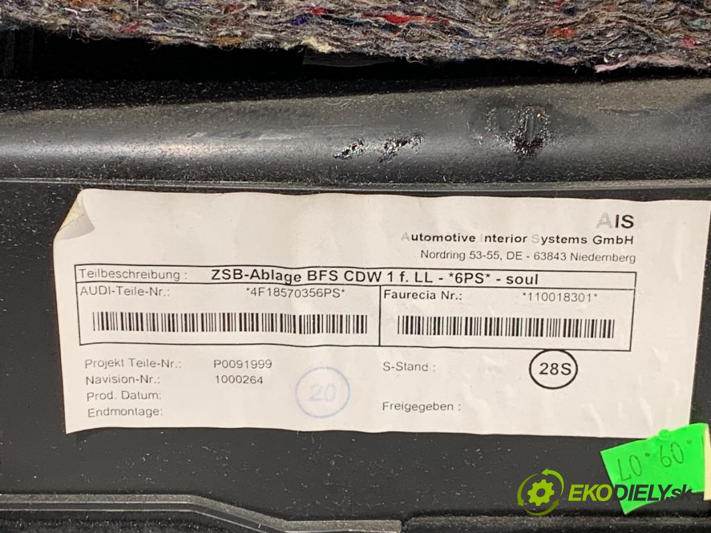 AUDI A6 C6 Kombi 2007 120 kW 2.7 TDI 2698 Priehradka, kastlík spolujazdca ZE 4F1857035AH
