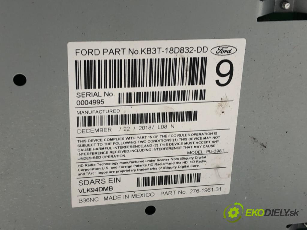 FORD RANGER V  2019 213 kW 2.3 213 kW [290 KM] benzyna 2019 - 2022 2261 RADIO KB3T-18D832-DD (Audio zařízení)