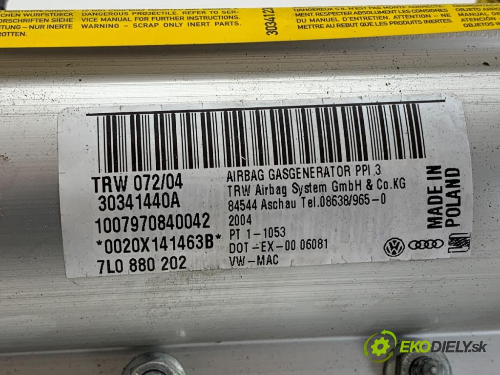VW TOUAREG SUV 2004 128 kW 2.5 R5 TDI 2461 AirBag spolujazdca 7L0880202 (Airbag)