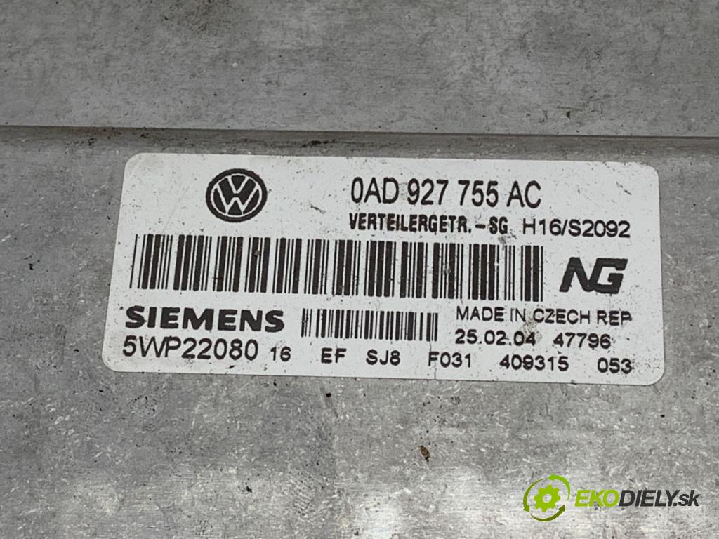 VW TOUAREG SUV 2004 128 kW 2.5 R5 TDI 2461 Riadiaca jednotka prevodovky 0AD927755AC (Riadiaca jednotka prevodovky)