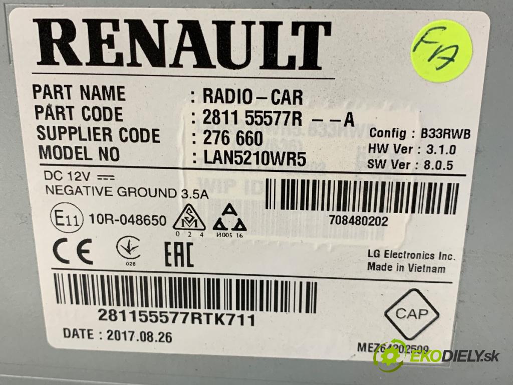 RENAULT CLIO IV liftback 2017 54 kW 1.2 16V 1149 RADIO Displej 281155577R