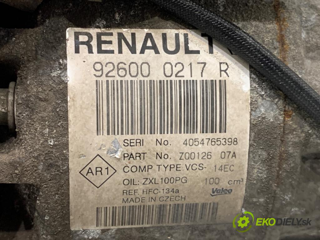 RENAULT CLIO IV liftback 2014 66 kW 0.9 TCe 90 898 Kompresor klimatizácie 926000217R (Kompresor klimatizácie)