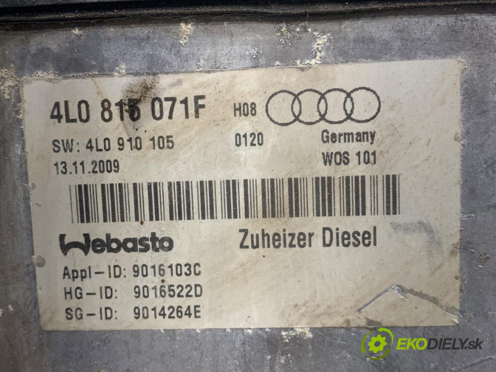 AUDI Q7 4L SUV 2009 176 kW 3.0 TDI quattro 2967 Webasto 4L0815071F (Webasto (nezávislé topení))