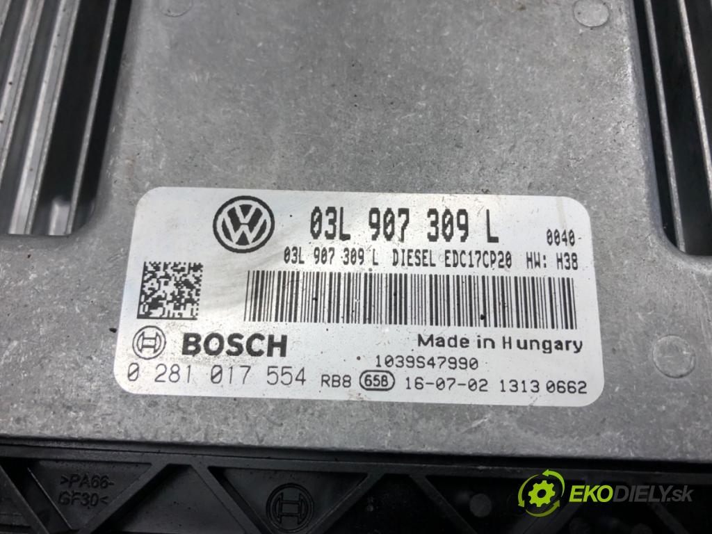 VW TRANSPORTER T6 Autobus 2016 75 kW 2.0 TDI 1968 riadiaca jednotka Motor 03L907309L (Riadiaca jednotka)