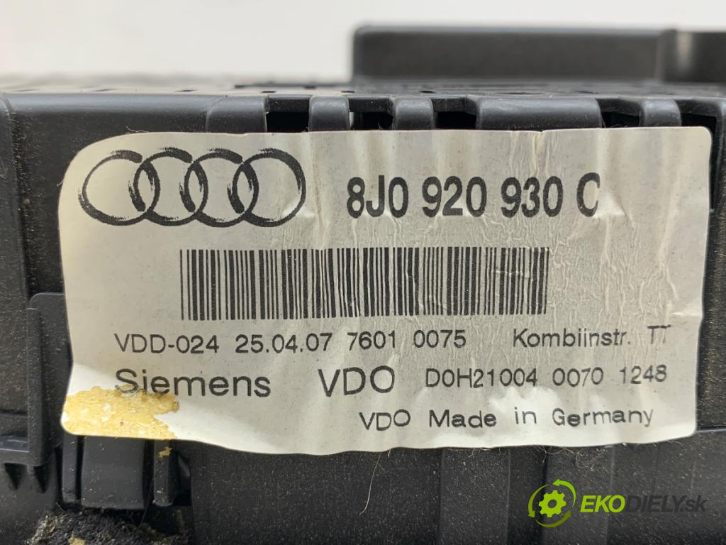 AUDI TT 8J coupe 2007 184 kW 3.2 V6 quattro 3189 Prístrojovka 8J0920930C (Prístrojová doska)