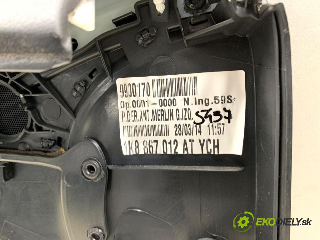 VW SCIROCCO III coupe 2014 118 kW 1.4 TSI 1390 ča dveře pravý přední část