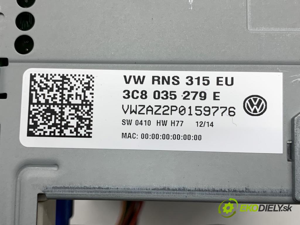 VW SCIROCCO III coupe 2014 118 kW 1.4 TSI 1390 RADIO 3C8035279E (Audio zařízení)