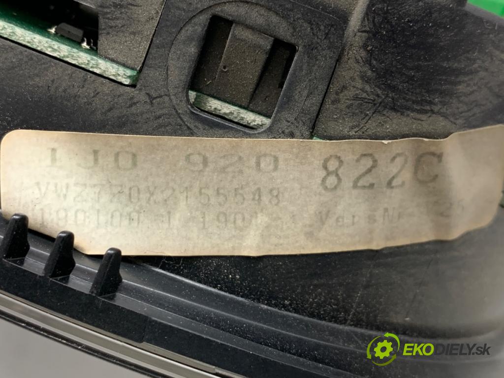 VW BORA I sedan 2000 85 kW 1.9 TDI 1896 prístrojovka 1J0920822C (Přístrojová deska)