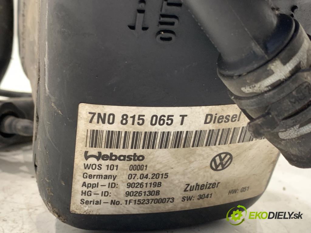 VW SHARAN nadwozie wielkoprzestrzenne (MPV) 2015 103 kW 2.0 TDI 1968 Webasto 7N0815065T (Webasto (nezávislé topení))