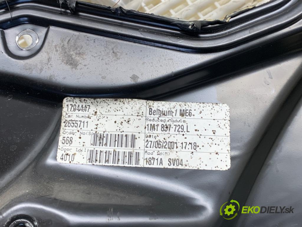 SEAT TOLEDO II sedan 2002 81 kW 1.9 TDI 1896 mechanismus okna levý přední část 1M1837729L