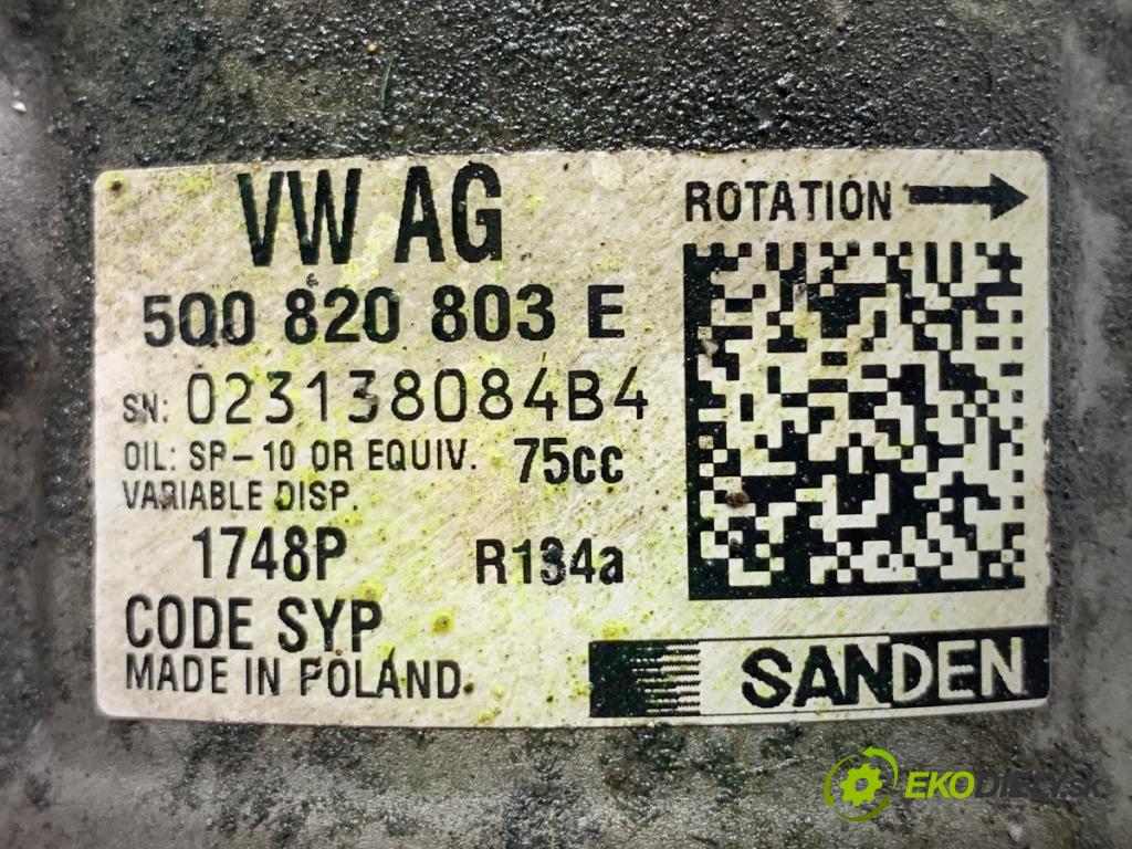 SKODA RAPID liftback 2014 77 kW 1.2 TSI 1197 kompresor klimatizace 5Q0820803E (Kompresor klimatizace)