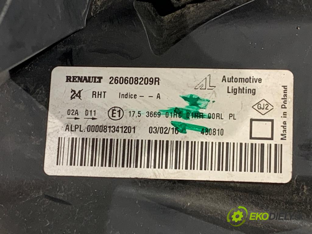 DACIA DUSTER SUV 2016 92 kW 1.2 TCe 125 4x4 1197 Svetlomet ľavy predný 260608209R