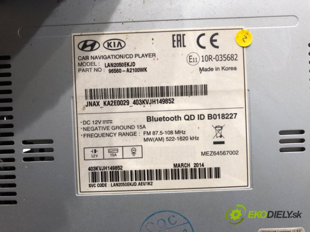 KIA CEED liftback 2014 150 kW 1.6 GT 1591 RADIO 96560-A2100WK (Audio zařízení)