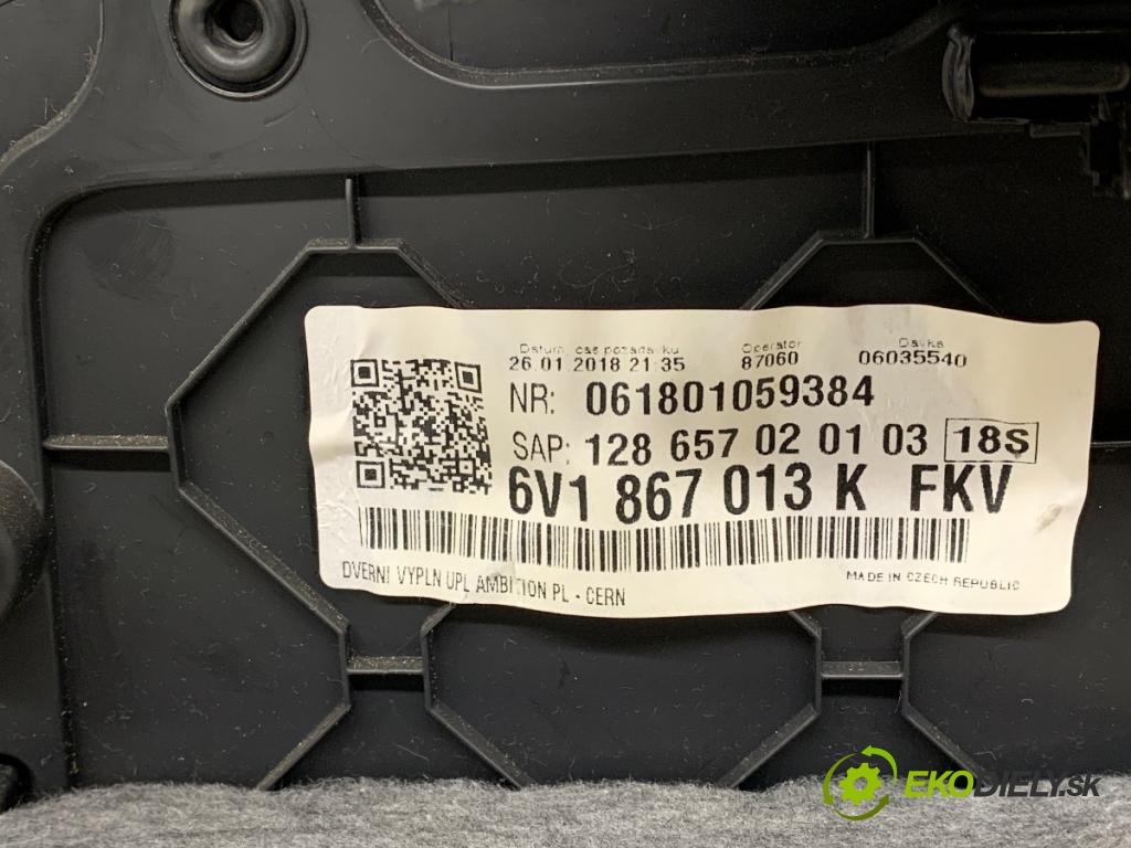 SKODA FABIA III liftback 2018 55 kW 1.0 999 ča dveře levý přední část 6V1867013K