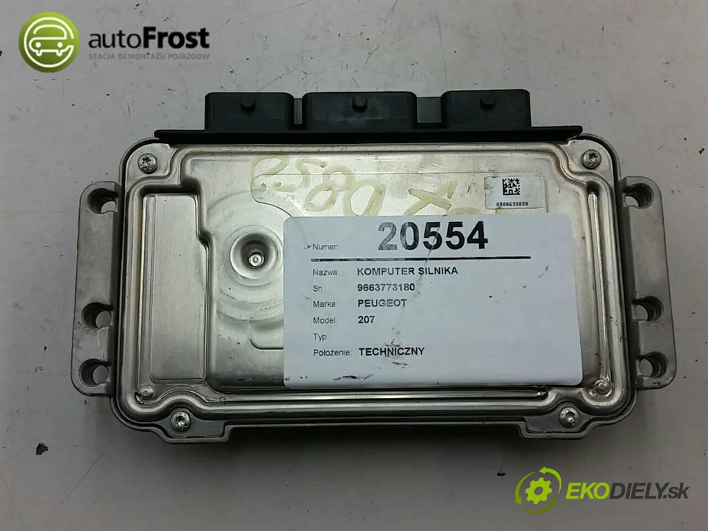 PEUGEOT 207  2006 110 kW  1.6 16V riadiaca jednotka Motor 9663773180 (Riadiace jednotky)