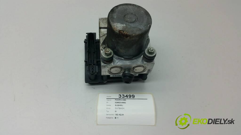 SUBARU OUTBACK III 2009 150 kW III 2.0 D BOXER Pumpa ABS 0265234662 (Pumpy ABS)