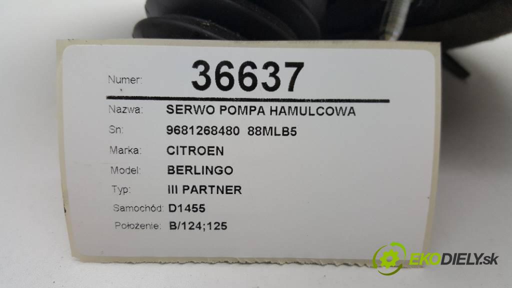 CITROEN BERLINGO III PARTNER 2012 ? III PARTNER 1.6 HDI posilovač pumpa brzdová 9681268480  88MLB5    (Posilovače brzd)